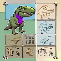 create a big dinosaur with a child